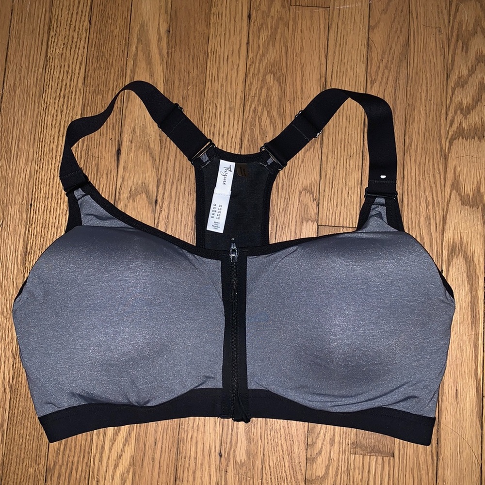 Gray Front-Zip Sports Bra - Women Intimates & Sleepwear